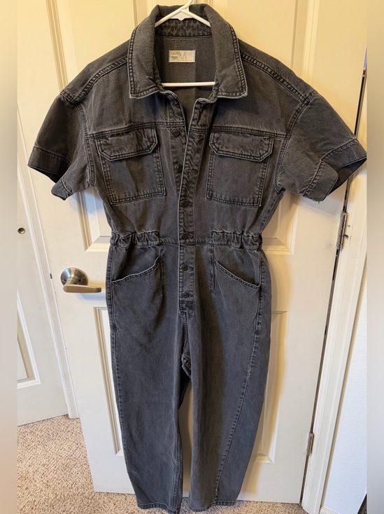 We The Free Pants - We The Free Marci Denim Coveralls, Washed Black/Gray, Size M